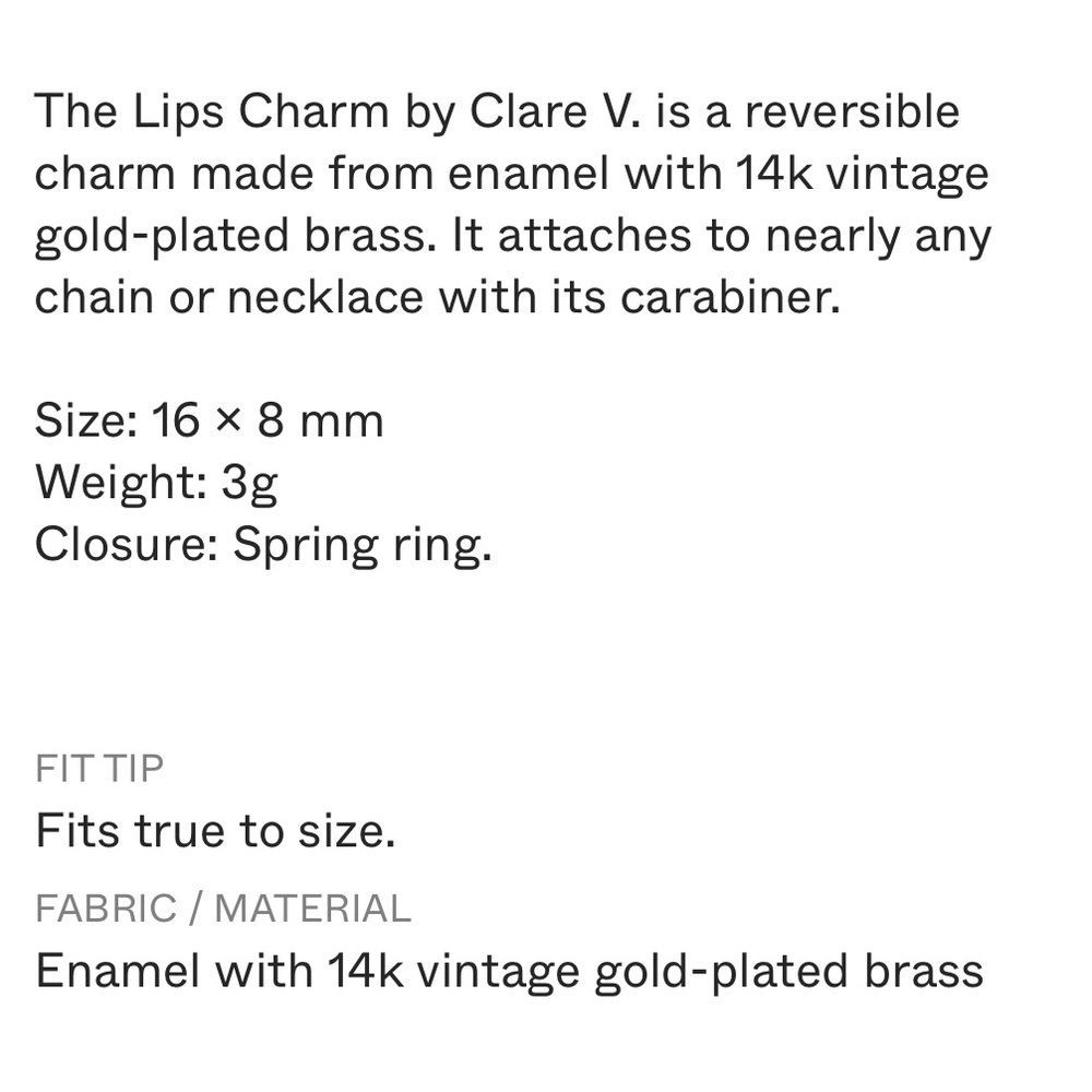Clare V Red and Gold Lip Charm - Picture 2 of 2